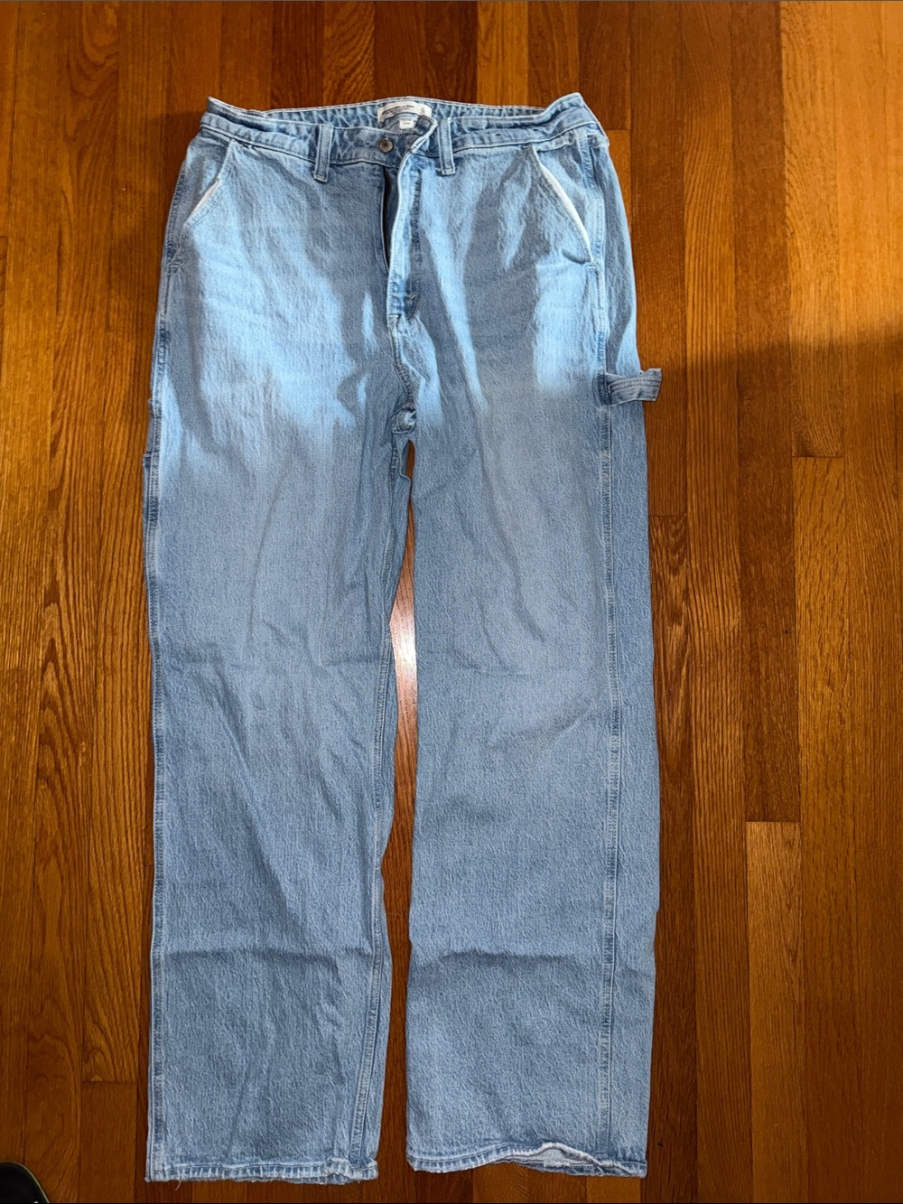 Abercrombie & Fitch Light Blue Relaxed Carpenter Jeans